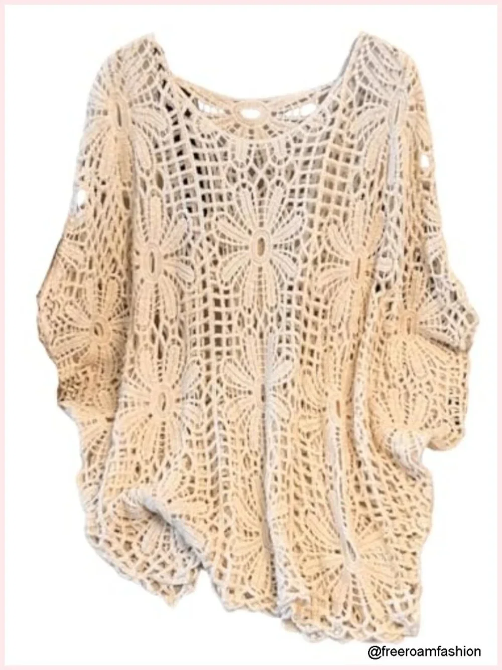 Plus Size Crochet Tops Boho Beach Cover Up Swimsuit Coverup Sweater